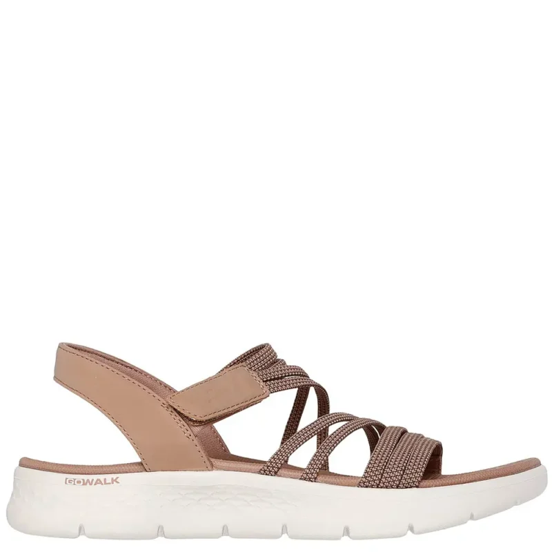 Skechers GO WALK Flex Emma 141473 Ανατομικά Πέδιλα Ταμπά - Πλάγια Όψη Πλάγια όψη στα ταμπά γυναικεία ανατομικά πέδιλα Skechers GO WALK Flex Emma 141473.