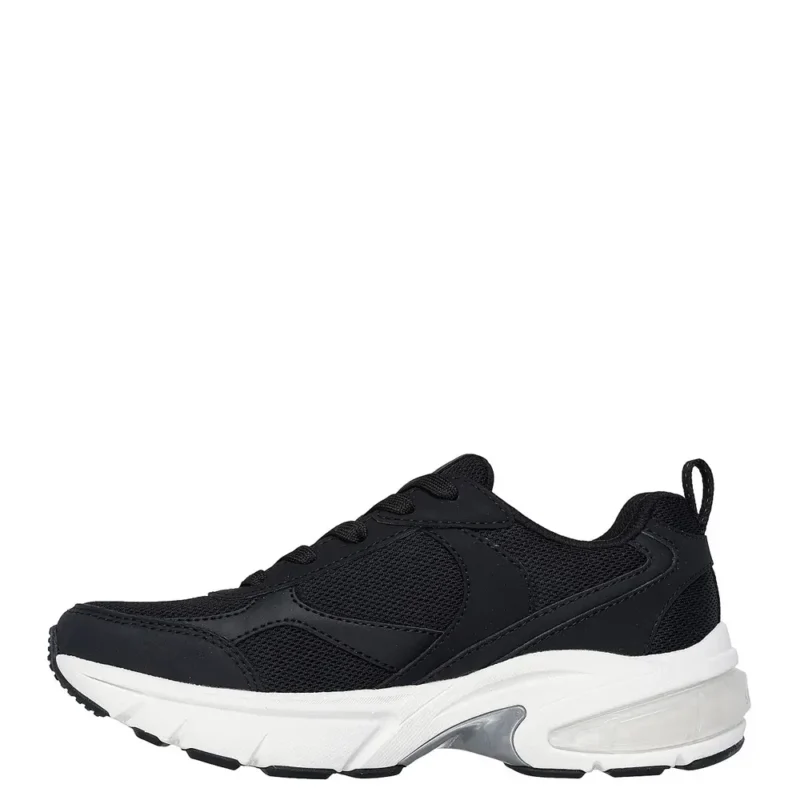 Κάτοψη που δείχνει τον ανατομικό πάτο Air-Cooled Memory Foam στα γυναικεία sneakers Skechers σε μαύρο χρώμα (SKU 177352).